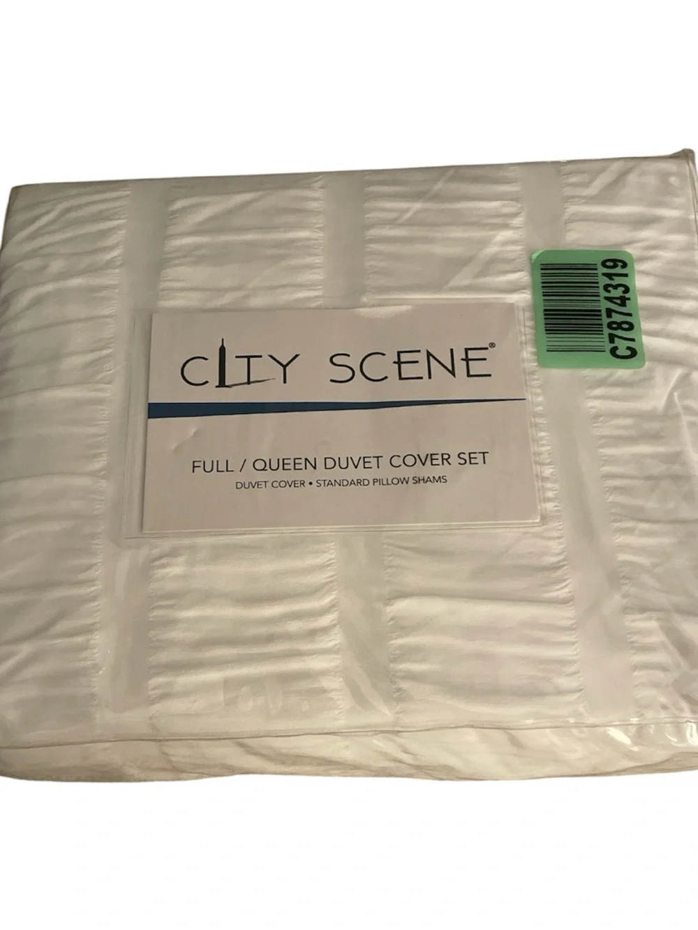 City Scene ‘Orleans’ White Seersucker Duvet Cover Set
